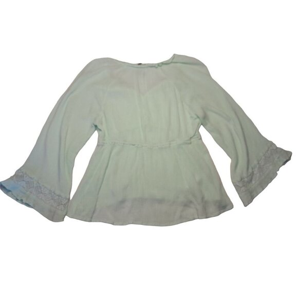 American Rag Women's Kimono Sleeve Peasant Top Opal Blue Size Medium - Picture 7 of 7